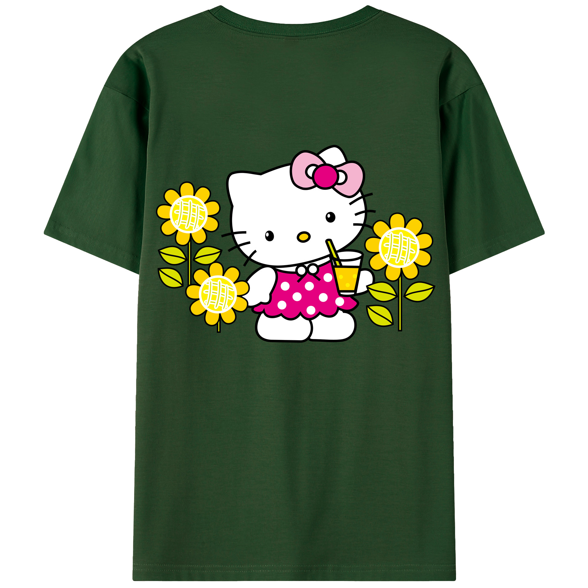 （画像用） Hello Kitty ハローキティ 綿100％半袖Tシャツ（背面プリント）
